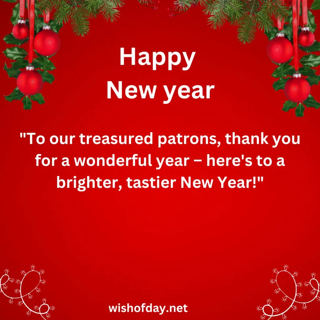 New Year Wishes For Restaurant Customers